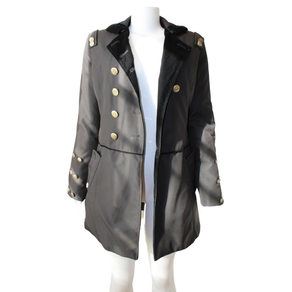 Vintage D&G Black Peacoat Winter Coat Gold Buttons